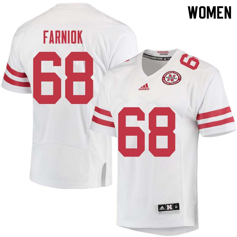 Women #68 Will Farniok Nebraska Cornhuskers College Football Jerseys Sale-White - Click Image to Close